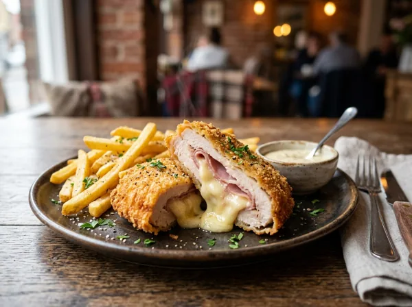 Chicken Cordon Bleu with Fries