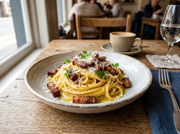 Spaghetti Carbonara Smoked Beef